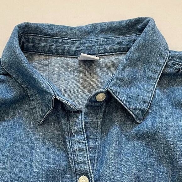 Old Navy Denim Short Sleeve Button Down Collared Shirt Dress, Medium Wash, S - Picture 5 of 11